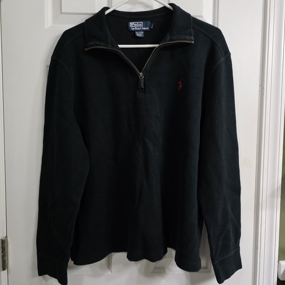 Polo by Ralph Lauren Men's Black Quarter-Zip Sweater